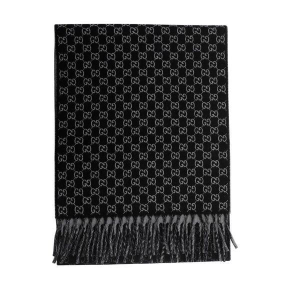 Gucci Men Wool And Cashmere Scarf Gg